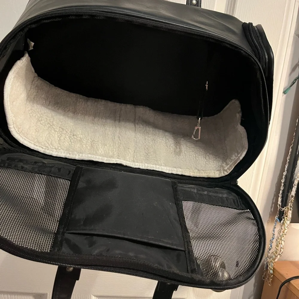Stylish Black and Brown Dog Carrier Like New